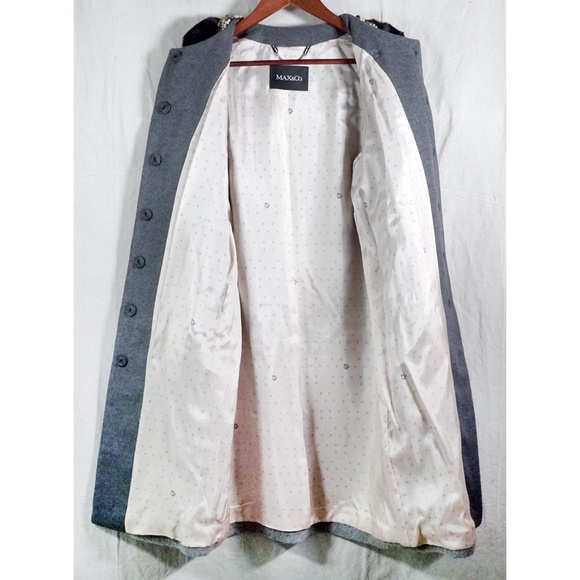 Max & Co. Women 42 Contrast Coat with Jewel Collar - Picture 4 of 15